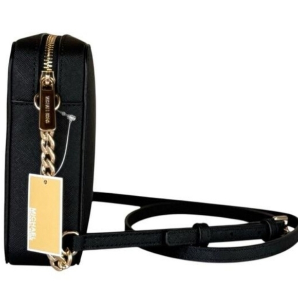 MICHAEL KORS Jet Set Item East West Shoulder Crossbody Camera Bag Black Gold - Picture 17 of 17